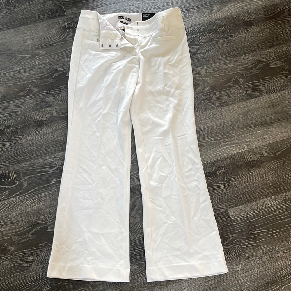 Express White Flare Wide Leg Pants